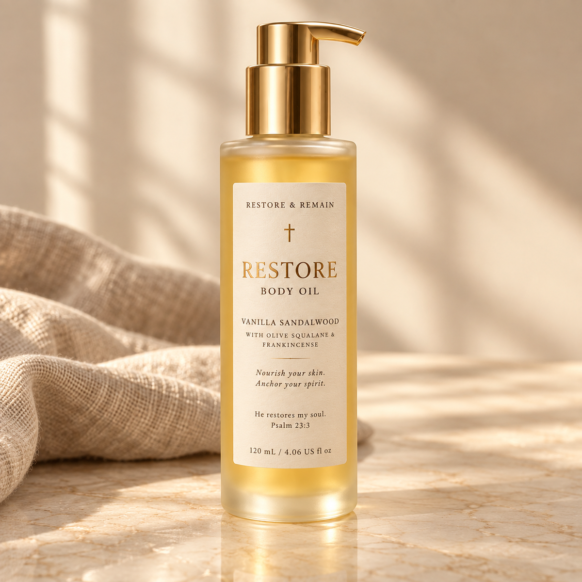 RESTORE Body Oil · Vanilla Sandalwood — Pre-order